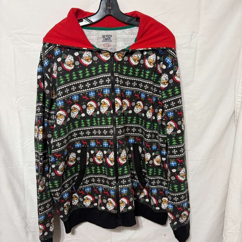 Seven Oaks Ugly Christmas zip hoodie in size XL.